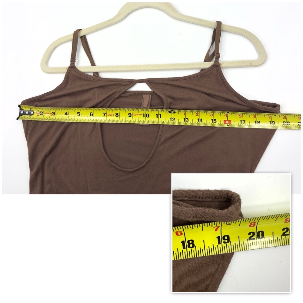SKIMS Keyhole Maxi Dress Womens Size XL Wood Brown Soft Lounge Stretch - Picture 8 of 10